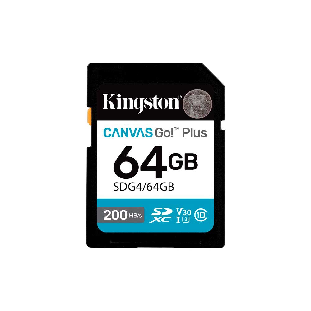 fastrax_130974_69626ec57940d.jpg MEM SD KINGSTON 64GB SDG4/64GB 200/100 CANVAS GO PLUS CLASS 10 - Imagen 1