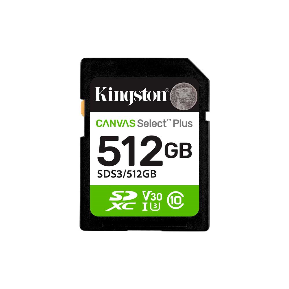 fastrax_131124_69626eb60fb27.jpg MEM SD KINGSTON 512GB SDS3/512GB 150 CANVAS SELECT PLUS CLASS 10 - Imagen 1