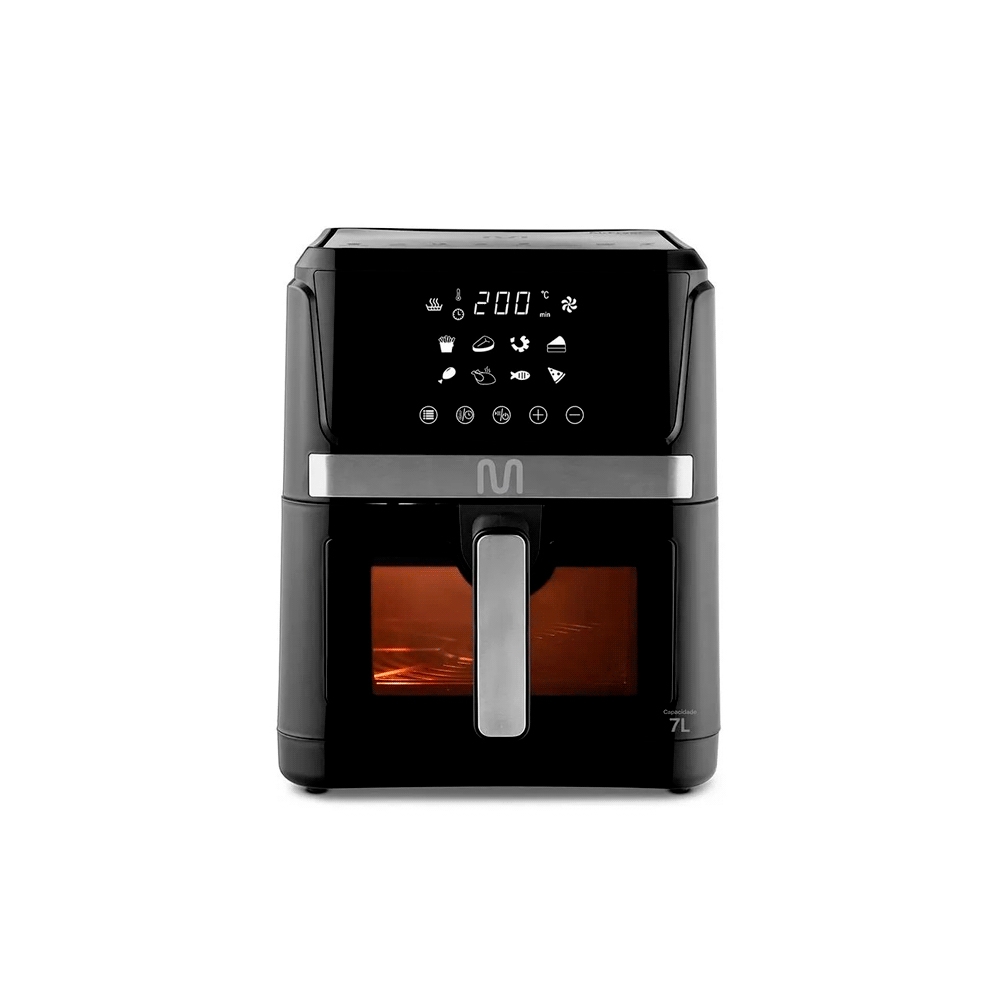 fastrax_110419_69b84acd57ee4.jpg FREIDORA SIN ACEITE MULTILASER GO223USA 7L 1800W 110V NEGRO CON VISOR - Imagen 1