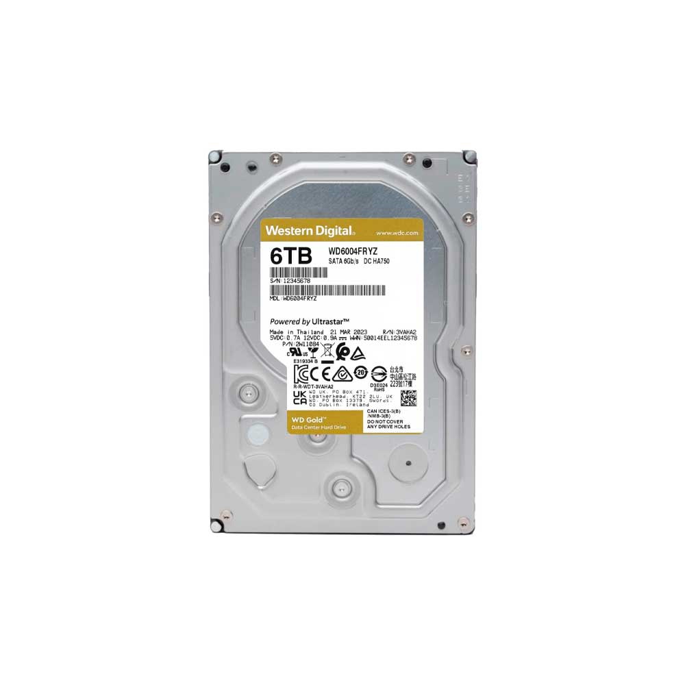 fastrax_119054_69a5ba6f820bc.jpg DISCO DURO SATA3 6TB WESTERN DIGITAL GOLD ENTERPRISE 7200 256MB WD6004FRYZ (GARANTIA BR) - Imagen 1