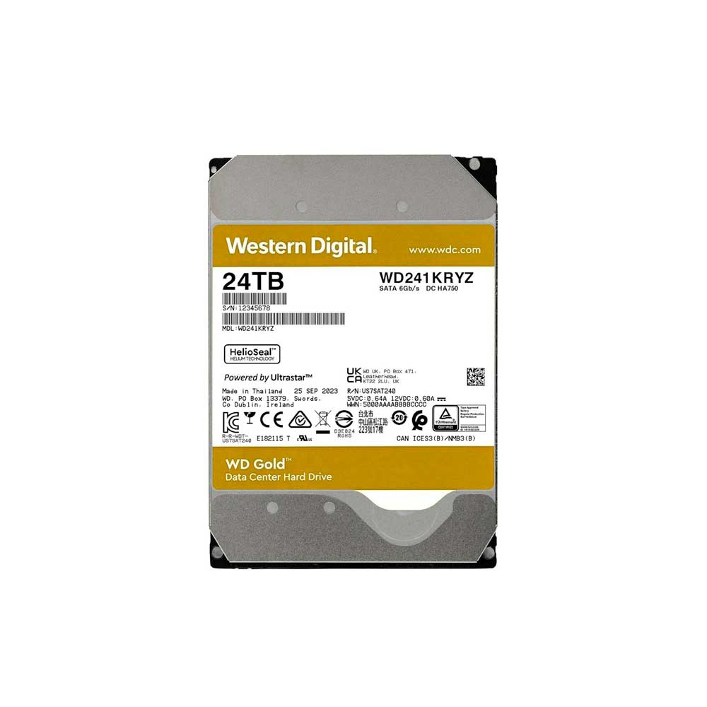 fastrax_119092_69a5ba71e2843.jpg DISCO DURO SATA3 24TB WESTERN DIGITAL GOLD ENTERPRISE 7200 512MB WD241KRYZ (GARANTIA BR) - Imagen 1