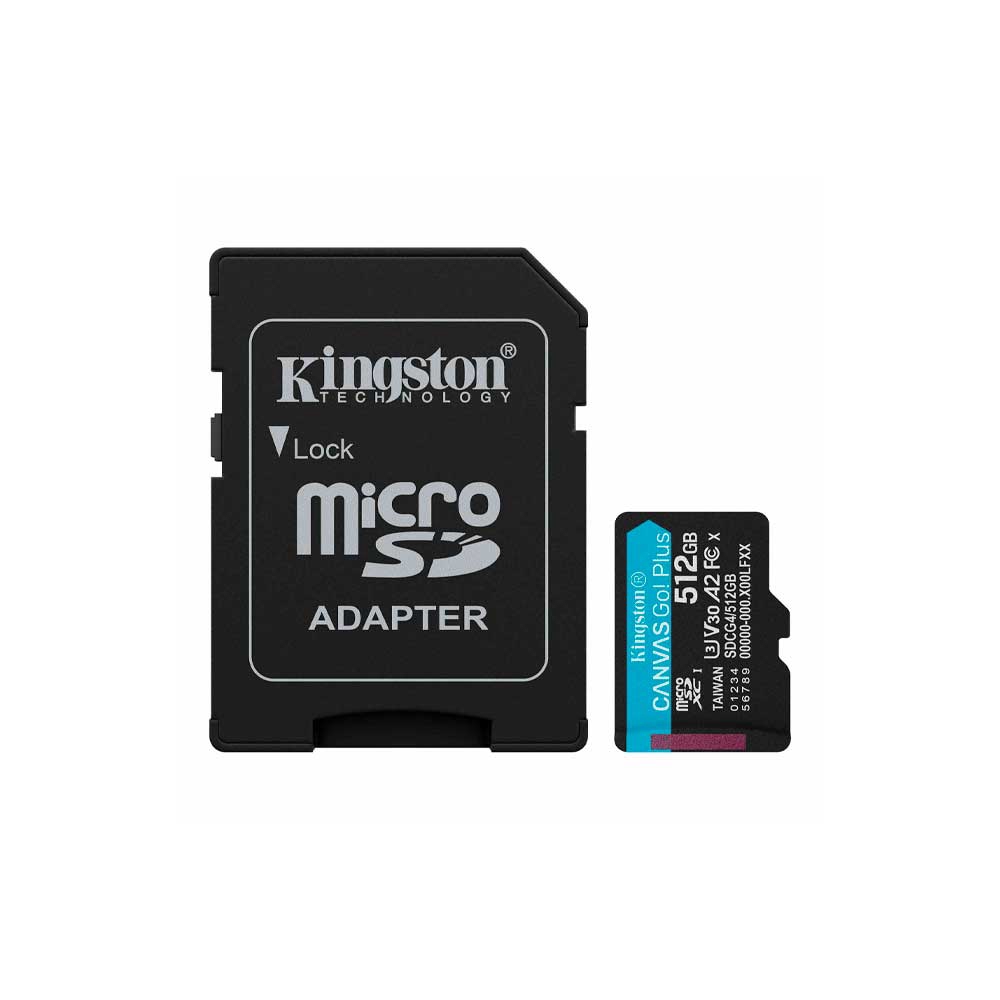 fastrax_130950_69a5900d00eab.jpg MEMORIA MICRO SD KINGSTON 512GB SDCG4/512GB 200/160 CANVAS GO PLUS C/ADA - Imagen 1