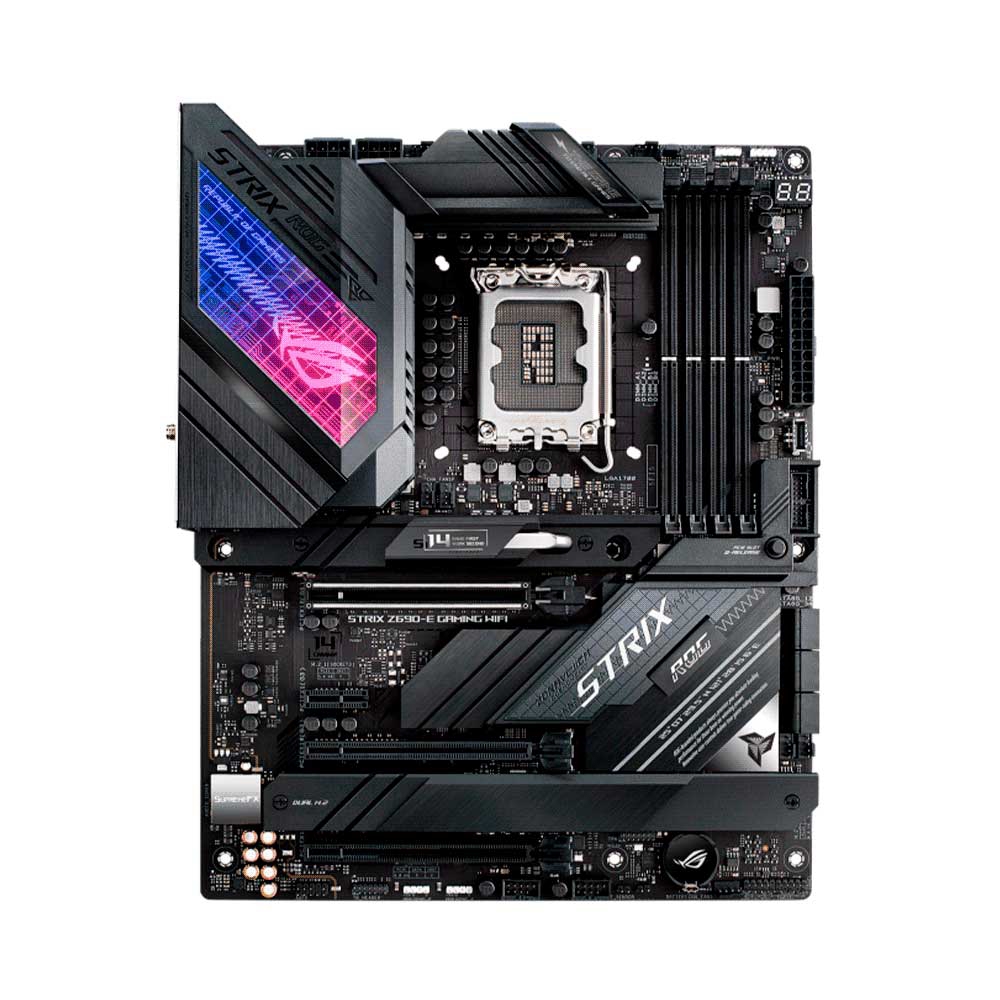 fastrax_78214_69c6bcf2e3390.jpg PLACA MADRE ASUS 1700 ROG STRIX Z690-E GAMING WIFI S/R/HDMI/DP/3M2/USB3.2/DDR5/ATX/AURA - Imagen 1