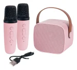 MINI PARLANTE INHLAMBRICO LEVEL LPM-001 ROSA- 2 MICROFONOS