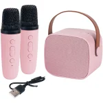 MINI PARLANTE INHLAMBRICO LEVEL LPM-001 ROSA- 2 MICROFONOS