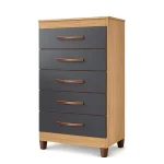COMODA ESMERALDA 5 CAJ NATURE/TITANIUM