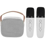 MINI PARLANTE INHLAMBRICO LEVEL LPM-001 CREMA- 2 MICROFONOS