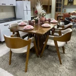 JUEGO DE MESA DE 6 SILLAS YERUTI CASTAÑO C/VIDRIO