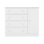 COMODA ZAPATERA ABBA 1 PUERTA 4 CAJONES 2561 QMOVI BLANCO