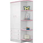 ROPERO 2 PUERTAS 3 CAJONES 825/105 QMOVI BLANCO/ROSA