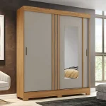 ROPERO 2 PUERTAS CORREDIZAS CON ESPEJO BE309 HENN NATURE | GRIS - Imagen 5