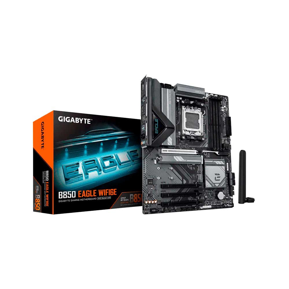 fastrax_119849_6a43c33f2b84d.jpg PLACA MADRE GIGABYTE AM5 B850 EAGLE WIFI6E DDR5 S/R/HDMI/DP/3M2/USB3.2/ATX - Imagen 1