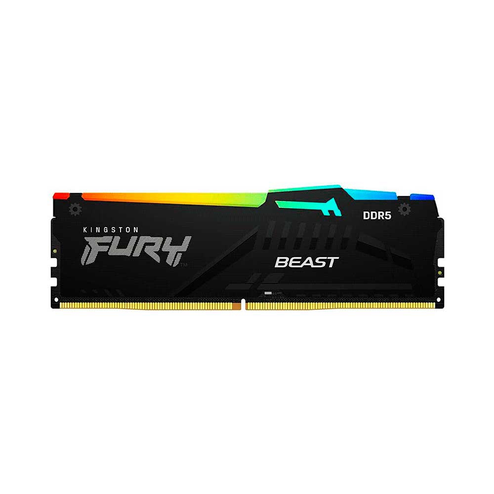 fastrax_123570_6a43c342934eb.jpg MEMORIA RAM DDR5 16GB 6400 KINGSTON FURY BEAST BK KF564C32BBEA-16 RGB - Imagen 1
