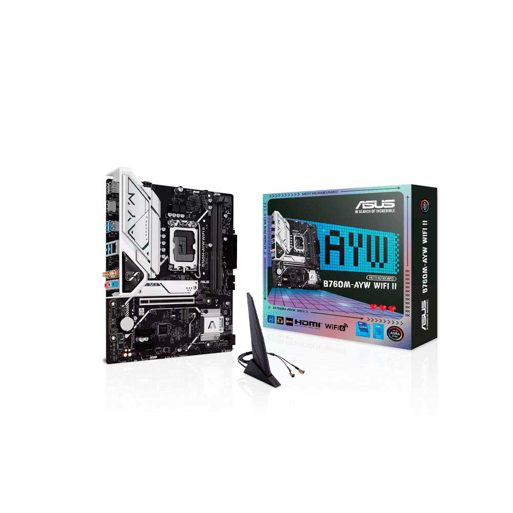 fastrax_134941_6a3356d0085ec.jpg PLACA MADRE ASUS 1700 B760M-AYW WIFI D4 II S/R/HDMI/2M2/USB3.2/DDR4/MATX - Imagen 1