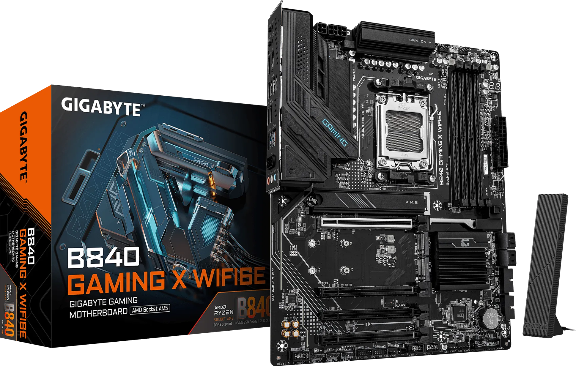 2000 (1) PLACA MADRE GIGABYTE AM5 B840 GAMING X WIFI6E DDR5 S/R/HDMI/DP/3M2/USB/ATX - Imagen 1