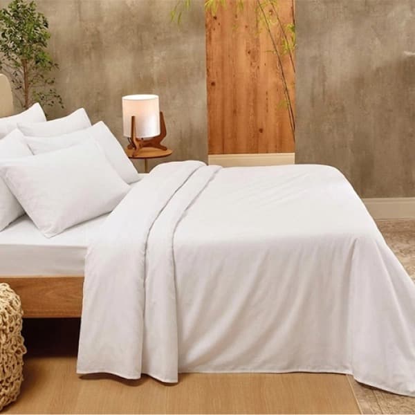 MKP158501__600__600__JUEGO-DE-SABANAS-TEKA-DIAMANTE-BLANCO-PARA-CAMA-(200X200+40CM)-4-PZS_ JUEGO DE SÁBANAS TEKA DIAMANTE LISO (200X200+40CM) 4 PZS. - Imagen 1
