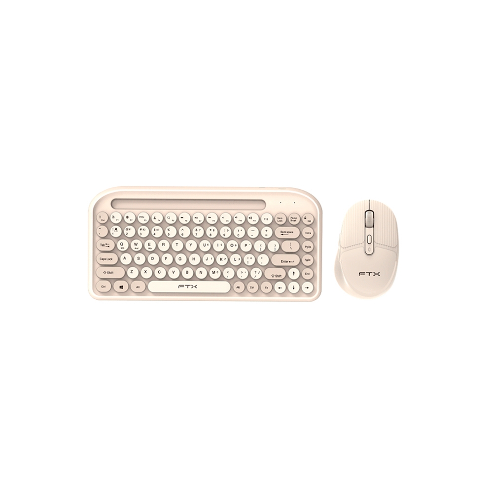 fastrax_106078_6a615a385f3d4.jpg TECLADO + MOUSE FTX WIRELESS DUAL-MODE FTXGK01 ESPAÑOL/POP/GOLD - Imagen 1