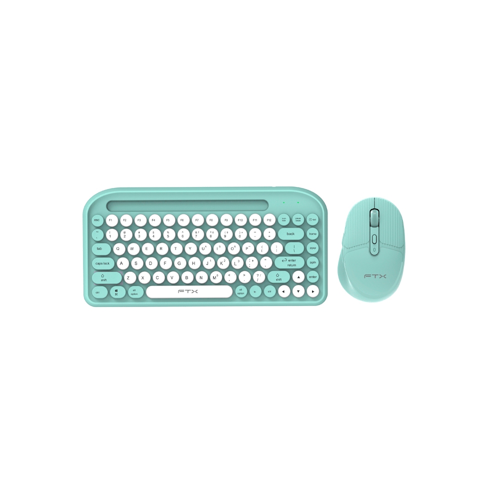 fastrax_106108_6a615a3c4d22c.jpg TECLADO + MOUSE FTX WIRELESS DUAL-MODE FTXGK01 PORTUGUES/POP/VERDE - Imagen 1