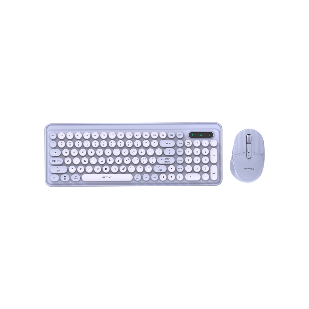 fastrax_106122_6a615a40e7a25.jpg TECLADO + MOUSE FTX WIRELESS DUAL-MODE FTXGK02 POR/LILA - Imagen 1