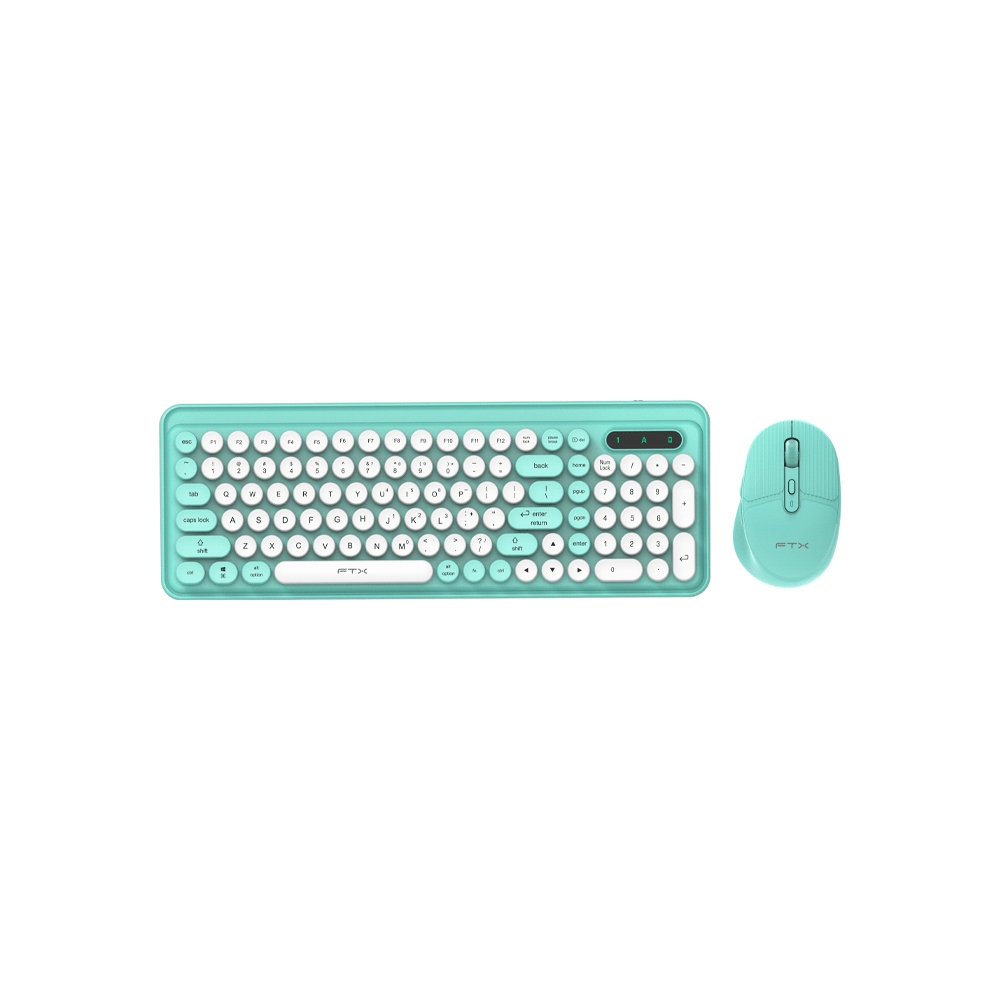 fastrax_106160_6a615a463effa.jpg TECLADO + MOUSE FTX WIRELESS DUAL-MODE FTXGK02 POR/VERDE - Imagen 1