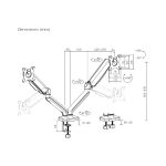 SOPORTE P/2MON FTX FTX46-C024E 17" A 32" 9KG/ART/INC/GIR/ROT180°/NEGRO - Imagen 6