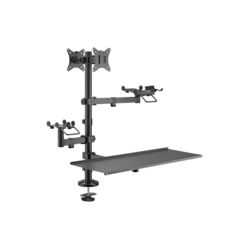 fastrax_110242_6a615a91695f4.jpg SOPORTE PARA PUNTO DE VENTA IMP/2MON/SCAN FTX FTX-02LD 17" A 32" 9KG/ART/ROT180°/GIRO - Imagen 1