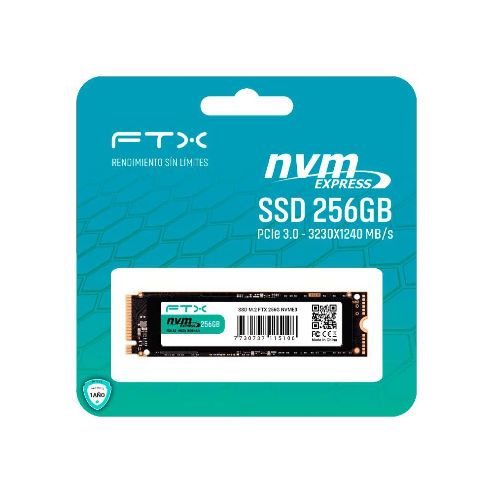 fastrax_115100_6a615b41e0e49.jpg SSD M.2 NVME 256GB FTX 3230/1240 115106 - Imagen 1