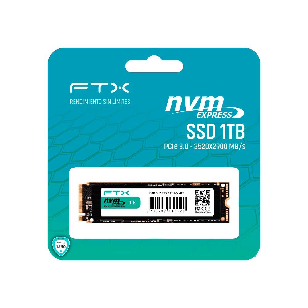 fastrax_115124_6a615b44b7edc.jpg SSD M.2 NVME 1TB FTX 3520/2900 115120 - Imagen 1