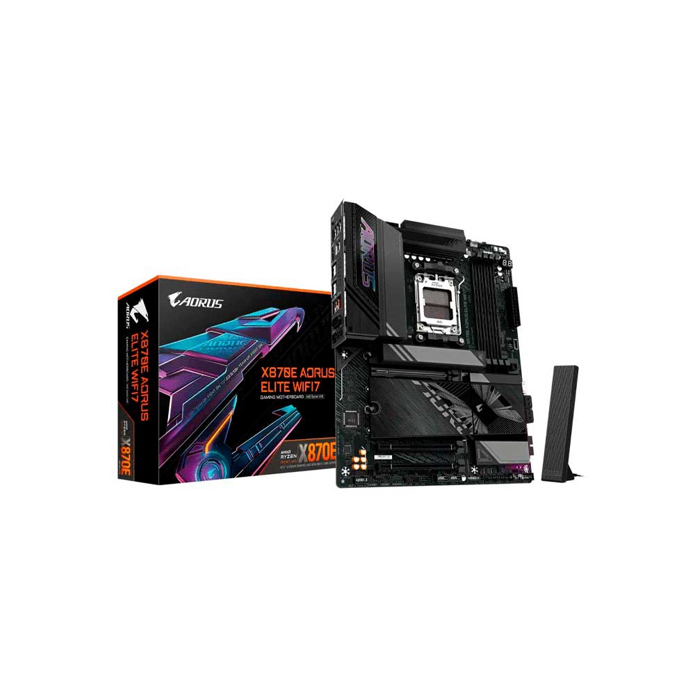 fastrax_115414_6a55131397b43.jpg PLACA MADRE GIGABYTE AM5 X870E AORUS ELITE WIFI7 DDR5 S/R/HDMI/4M2/USB3.2/ATX - Imagen 1