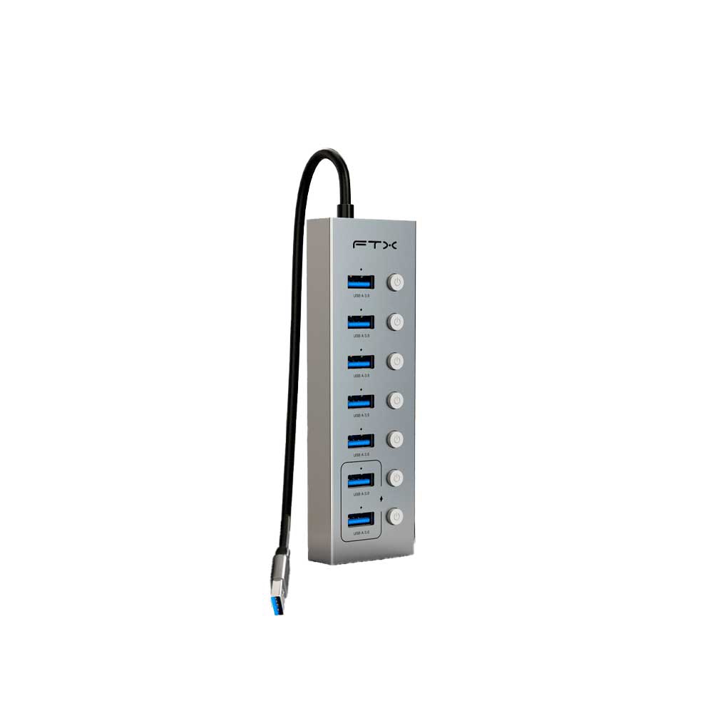 fastrax_115544_6a615b5691ee9.jpg HUB USB 3.0 DE 7 PUERTOS FTX-HUBU7-AG 1M/5GBPS/5V 1.5A - Imagen 1