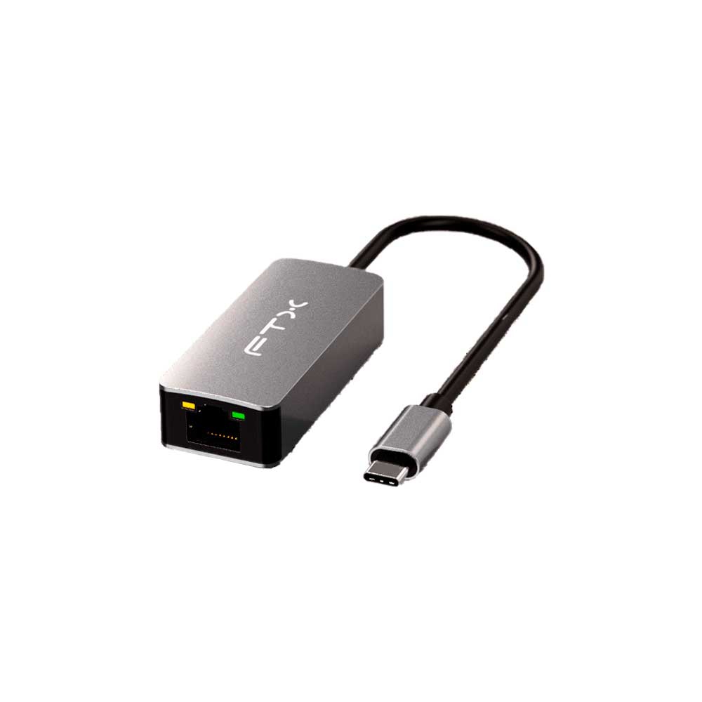 fastrax_115612_6a615b622f315.jpg ADAPTADOR USB-C 3.1 - RJ45 M/H FTX-CML2500-AG 2.5GBPS/GRIS - Imagen 1