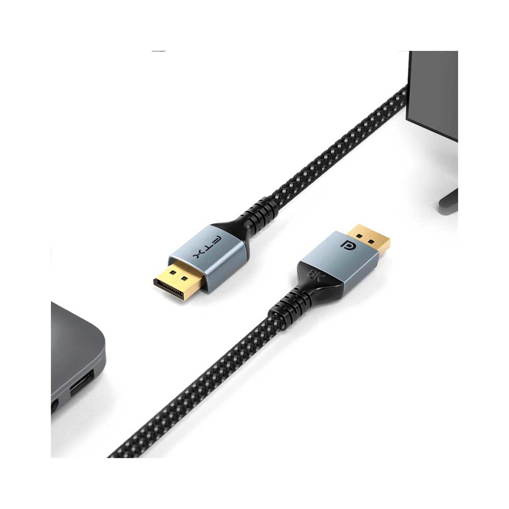 fastrax_115766_6a615b7db17c1.jpg CABLE DISPLAYPORT M/M 2M FTX-DP8K-AG2 DP1.4/8K/60HZ/4K/120HZ/32.4GBPS - Imagen 1
