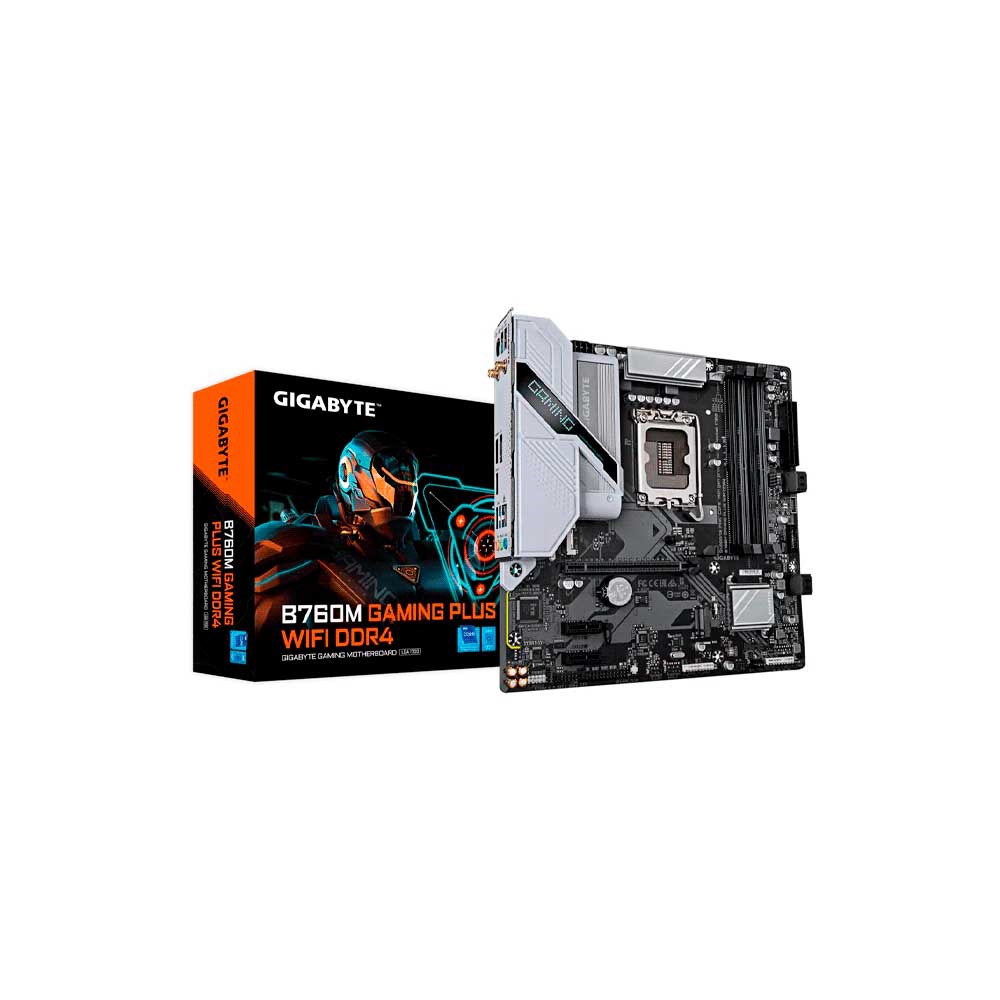 fastrax_120463_6a46585412ccf.jpg PLACA MADRE GIGABYTE 1700 B760M GAMING PLUS WIFI DDR4 S/R/HDMI/DP/2M2/USB/MATX - Imagen 1