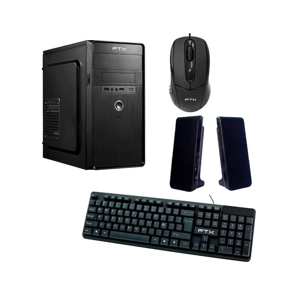 fastrax_120982_6a615bae41a02.jpg GABINETE KIT FTXM1 C/FUENTE 600W MOUSE+TECL+SPK/ESP MATX/MITX - Imagen 1