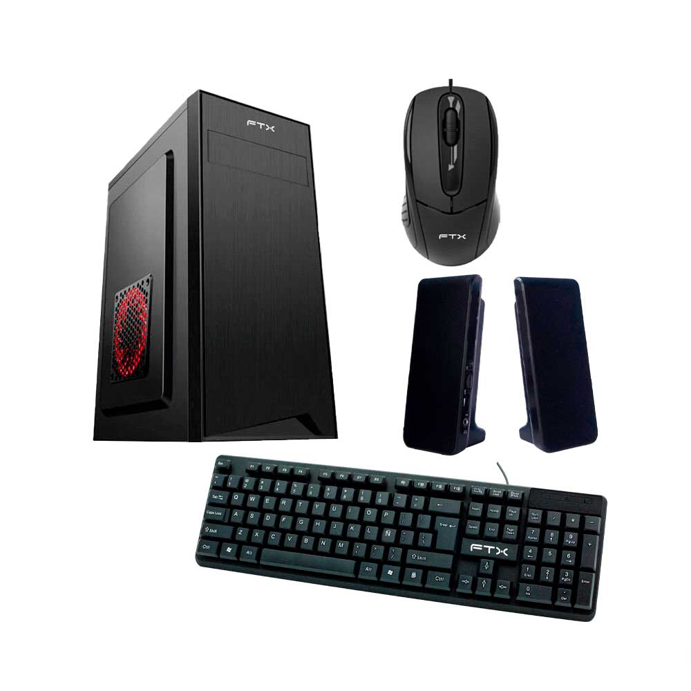 fastrax_120999_6a615bb12c6ae.jpg GABINETE KIT FTXC7 C/FUENTE 600W MOUSE+TECL+SPK/ESP MATX/MITX - Imagen 1