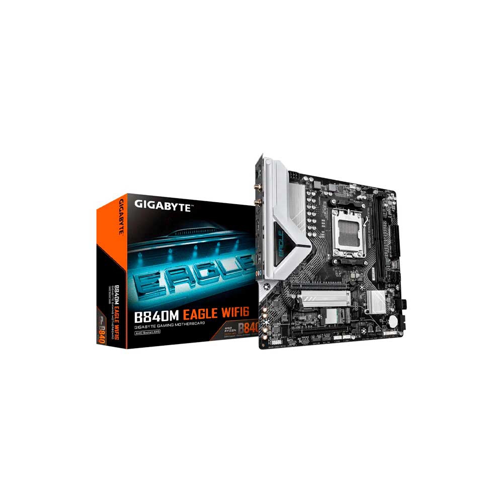 fastrax_122146_6a552d57d42e0.jpg PLACA MADRE GIGABYTE AM5 B840M EAGLE WIFI6 DDR5 S/R/HDMI/DP/2M2/USB3.2/MATX - Imagen 1