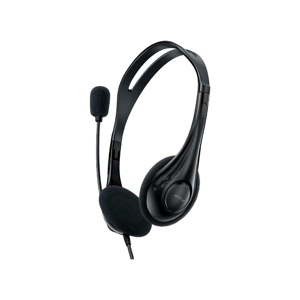 fastrax_124775_6a615c506403b.jpg AURICULAR CON MICROFONO FTX H56-BK USB/MIC/NEGRO - Imagen 1