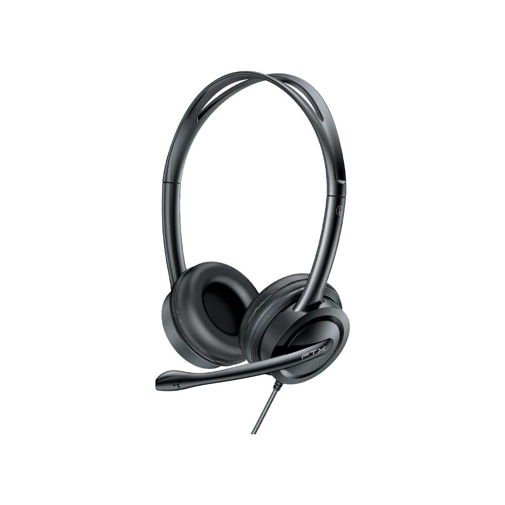 fastrax_124782_6a615c5185bbf.jpg AURICULAR CON MICROFONO FTX H91-BK USB/MIC/NEGRO C/CONT VOL - Imagen 1