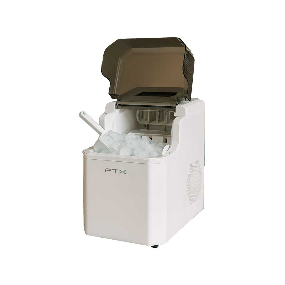 fastrax_127387_6a615cce9e1b1.jpg FABRICADORA DE HIELO FTX 100W 220V 1.5L/15KG BLANCO IM-06 - Imagen 1
