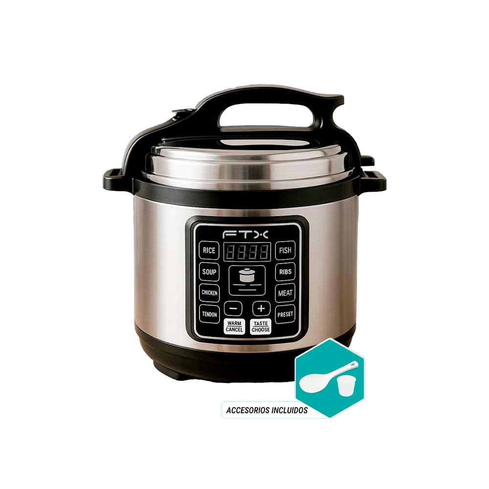 fastrax_127424_6a615cd54b5ca.jpg OLLA A PRESION ARROCERA FTX 6L 1050W 220V PLATEADO PC-S6 - Imagen 1