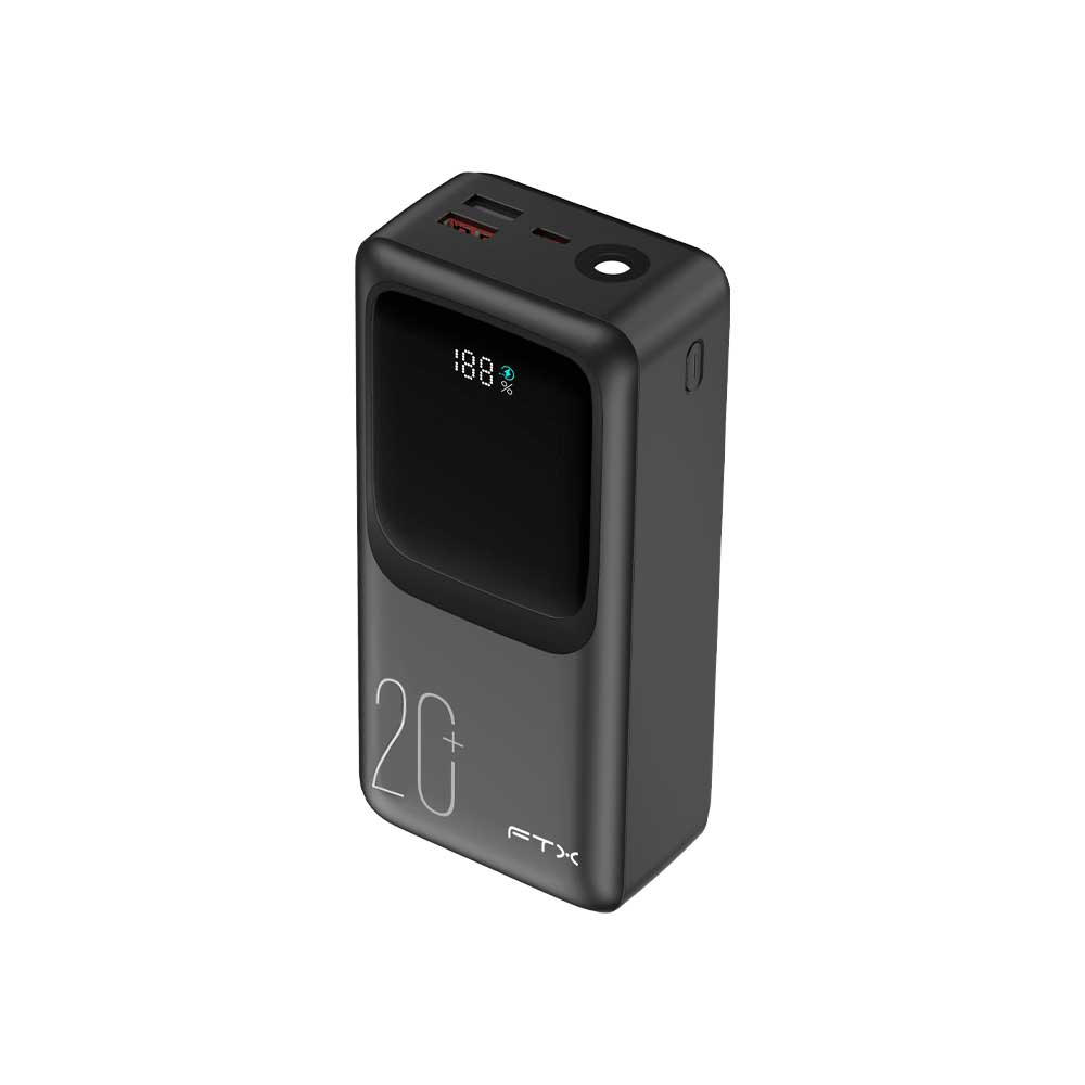 fastrax_127912_6a615cee9ea3b.jpg CARGADOR PORTATIL FTX 20000MAH 22.5W PB-20LCD-BK POWER BANK NEGRO C/CAB INTEGRADO - Imagen 1