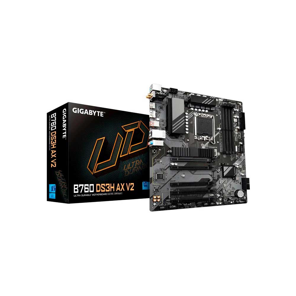 fastrax_128483_6a561c4c7e0ca.jpg PLACA MADRE GIGABYTE B760 DS3H AX V2 S/R/HDMI/DP/2M2/DDR5/WIFI/USB/ATX - Imagen 1
