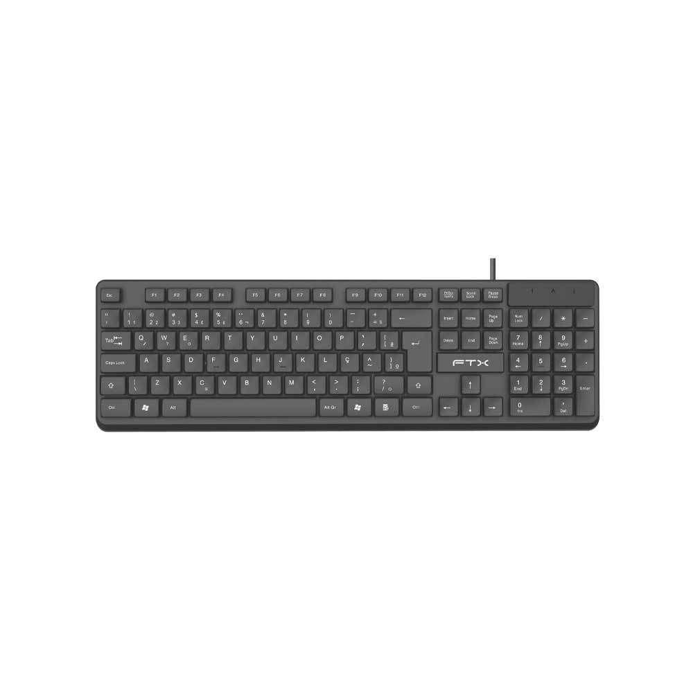 fastrax_128681_6a615d19c9723.jpg TECLADO FTX USB FTX K87 NUMERICO/PORTUGUES/NEGRO - Imagen 1