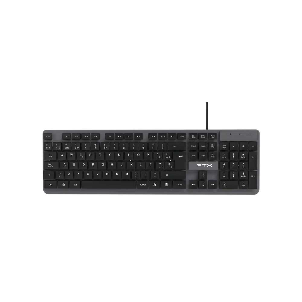 fastrax_128698_6a615d1adc166.jpg TECLADO FTX USB FTX K87 NUMERICO/ESPAÑOL/GRIS CON NEGRO - Imagen 1