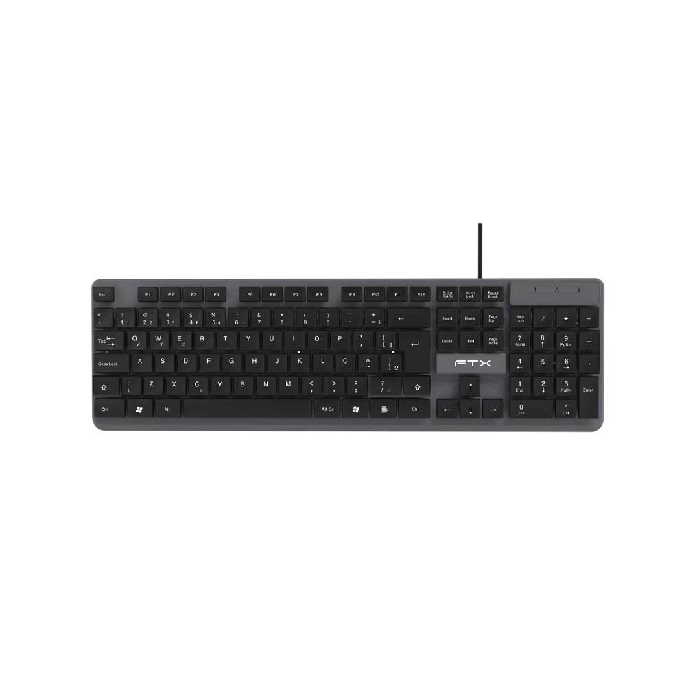 fastrax_128704_6a615d1c2c7c4.jpg TECLADO FTX USB FTX K87 NUMERICO/PORTUGUES/GRIS CON NEGRO - Imagen 1