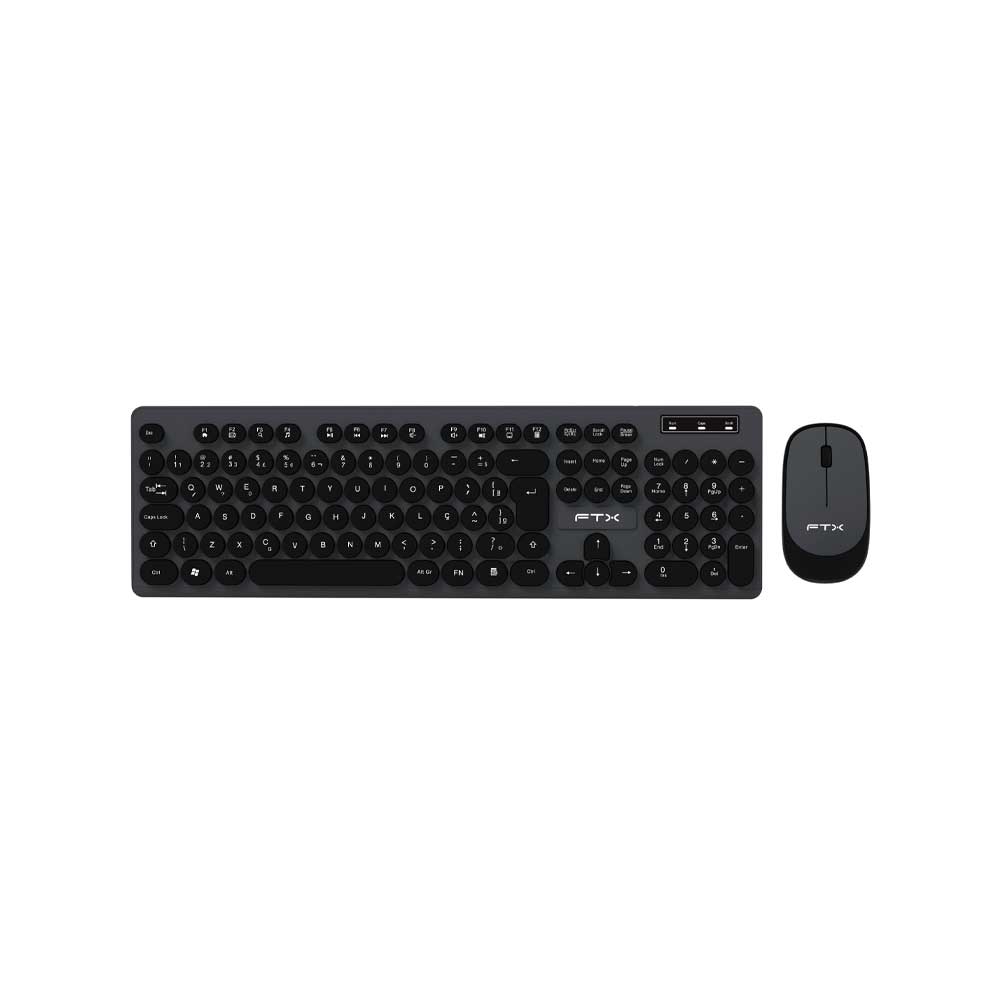 fastrax_128803_6a615d269e24e.jpg TECLADO + MOUSE FTX WIRELESS FTXKM400 NUMERICO/PORTUGUES/NEGRO CON GRIS - Imagen 1