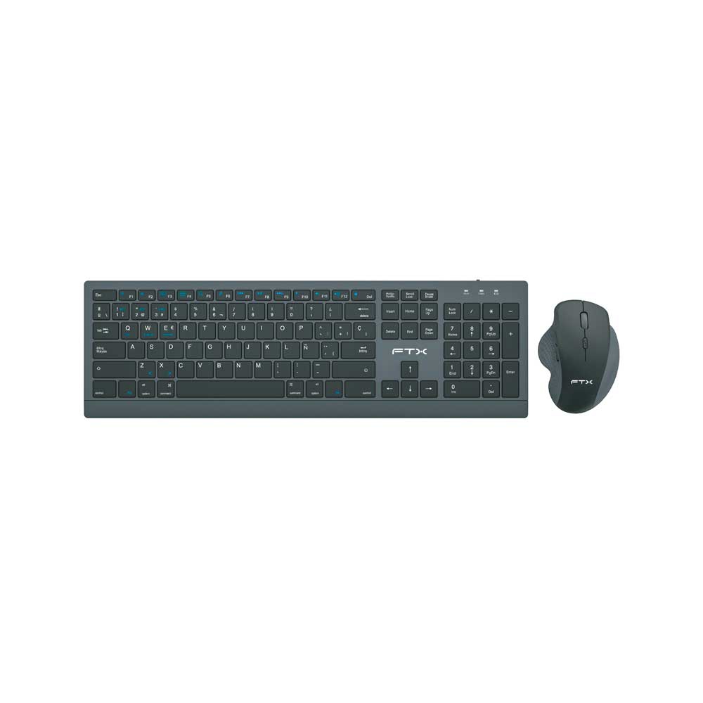 fastrax_128810_6a615d27a224e.jpg TECLADO + MOUSE FTX WIRELESS FTXKM500 NUMERICO/ESPAÑOL/NEGRO - Imagen 1