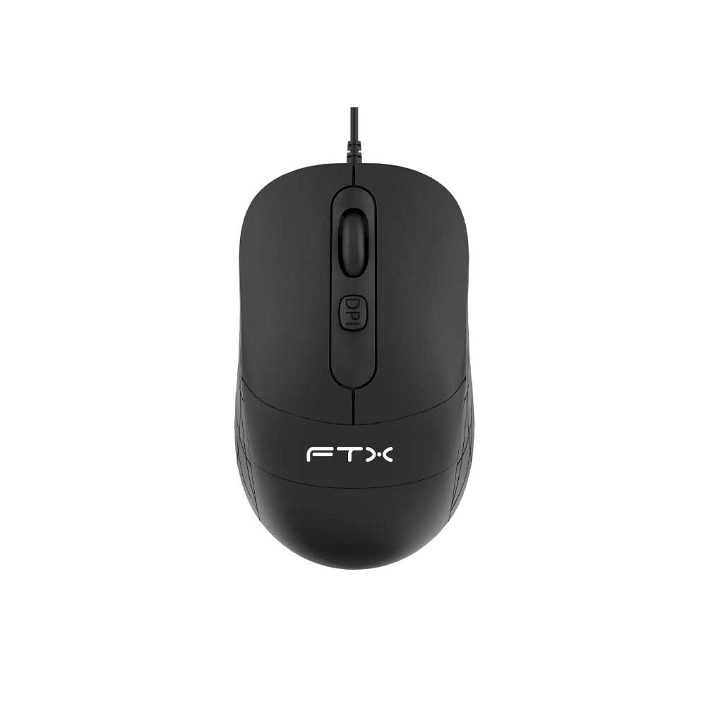 fastrax_128865_6a615d2d1931c.jpg MOUSE FTX USB FTXM73 2400DPI/4 BOTONES/1.2M/NEGRO - Imagen 1