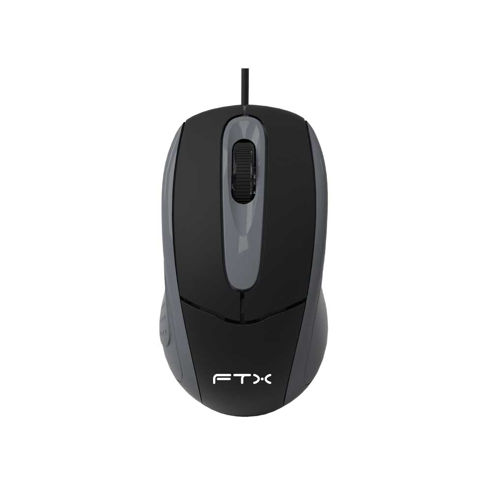 fastrax_128872_6a615d2e0dd64.jpg MOUSE FTX USB FTXM56 1000DPI/3 BOTONES/1.3M/NEGRO Y GRIS - Imagen 1