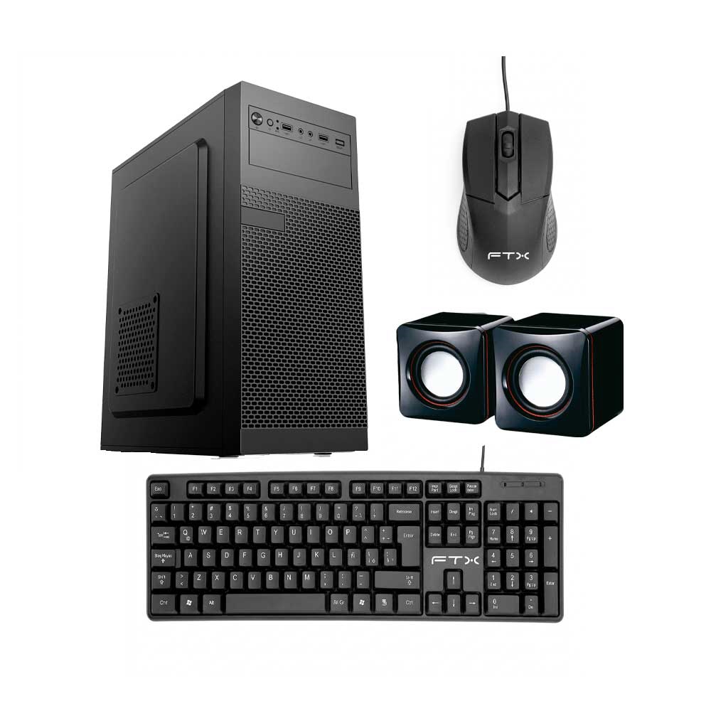 fastrax_132169_6a61520a8007f.jpg GABINETE KIT FTX PCC-5W1 C/FUENTE 500W MOUSE+TECL/ESP+PARLANTE ATX/MATX/ITX - Imagen 1